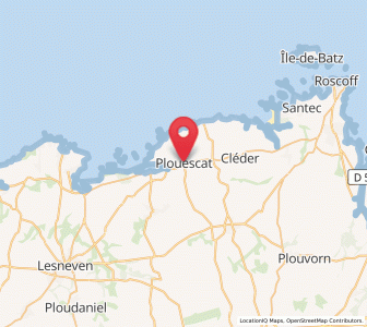 Map of Plouescat, Brittany