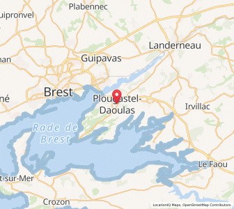 Map of Plougastel-Daoulas, Brittany