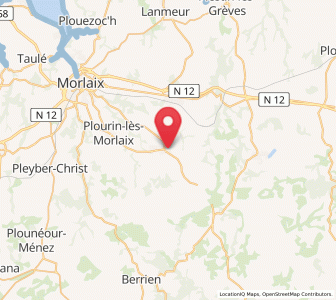 Map of Plougonven, Brittany