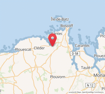 Map of Plougoulm, Brittany