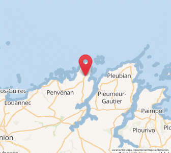 Map of Plougrescant, Brittany