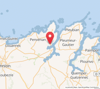 Map of Plouguiel, Brittany