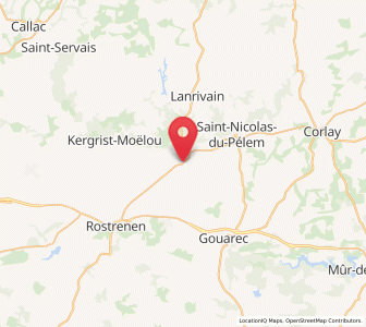 Map of Plounévez-Quintin, Brittany