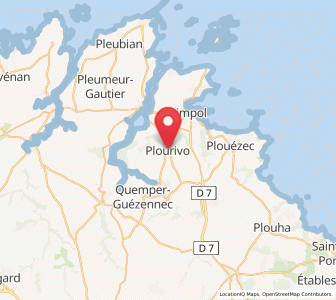 Map of Plourivo, Brittany