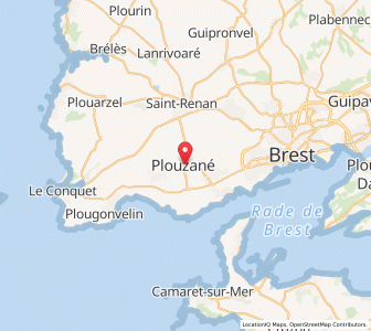 Map of Plouzané, Brittany
