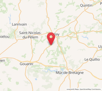 Map of Plussulien, Brittany