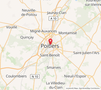 Map of Poitiers, Nouvelle-Aquitaine