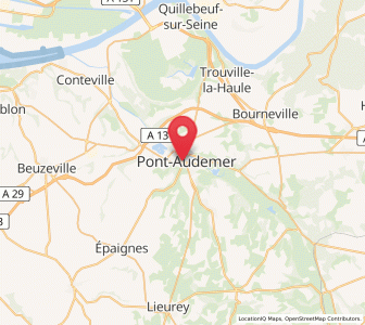 Map of Pont-Audemer, Normandy