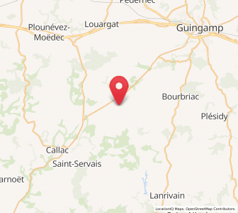 Map of Pont-Melvez, Brittany