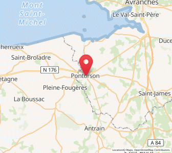 Map of Pontorson, Normandy