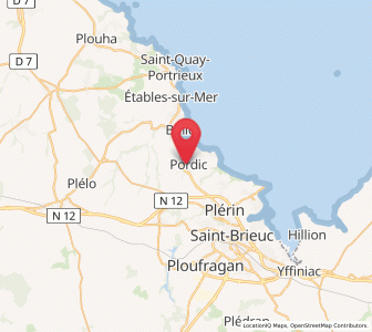 Map of Pordic, Brittany
