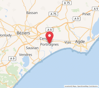 Map of Portiragnes, Occitanie