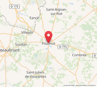 Map of Pouancé, Pays de la Loire