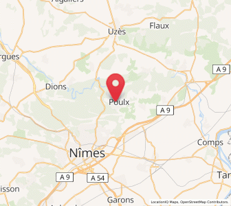 Map of Poulx, Occitanie