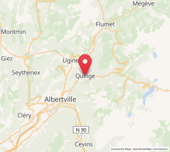 Map of Queige, Auvergne-Rhône-Alpes