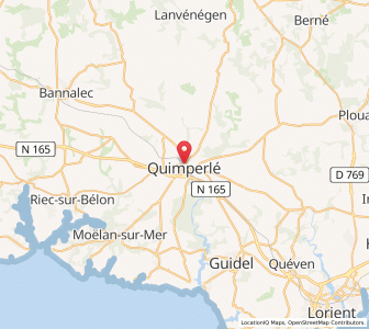 Map of Quimperlé, Brittany