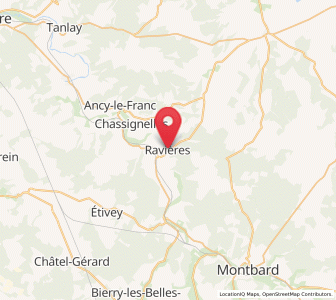 Map of Ravières, Bourgogne-Franche-Comté
