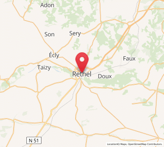 Map of Rethel, Grand Est