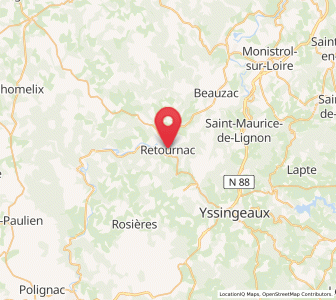 Map of Retournac, Auvergne-Rhône-Alpes