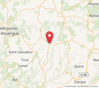 Map of Rieupeyroux, Occitanie