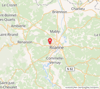 Map of Riorges, Auvergne-Rhône-Alpes