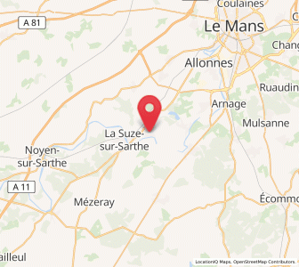 Map of Roézé-sur-Sarthe, Pays de la Loire