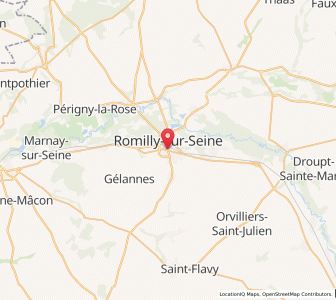 Map of Romilly-sur-Seine, Grand Est