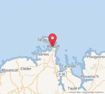 Map of Roscoff, Brittany