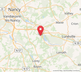 Map of Rosières-aux-Salines, Grand Est