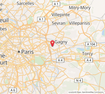 Map of Rosny-sous-Bois, Île-de-France