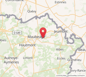 Map of Rousies, Hauts-de-France