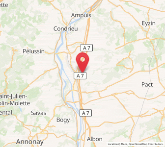 Map of Roussillon, Auvergne-Rhône-Alpes