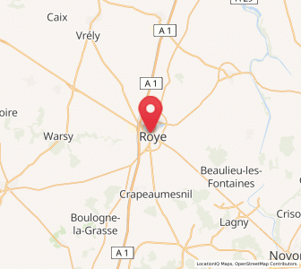 Map of Roye, Hauts-de-France