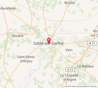 Map of Sablé-sur-Sarthe, Pays de la Loire