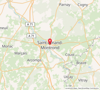 Map of Saint-Amand-Montrond, Centre