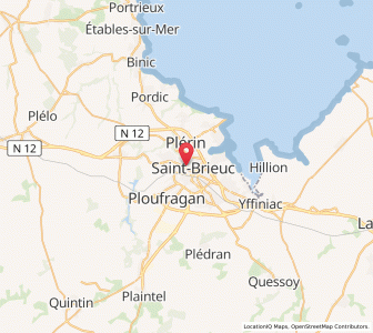 Map of Saint-Brieuc, Brittany