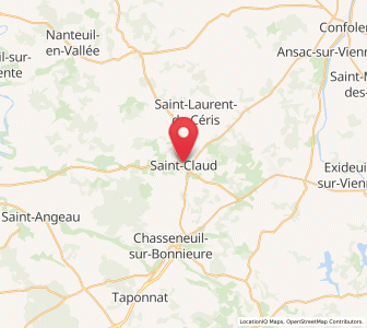 Map of Saint-Claud, Nouvelle-Aquitaine