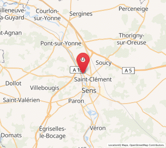 Map of Saint-Denis-lès-Sens, Bourgogne-Franche-Comté