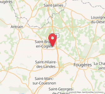 Map of Saint-Étienne-en-Coglès, Brittany