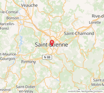 Map of Saint-Étienne, Auvergne-Rhône-Alpes