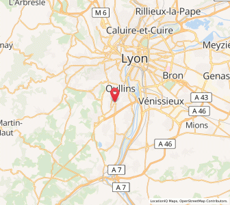 Map of Saint-Genis-Laval, Auvergne-Rhône-Alpes