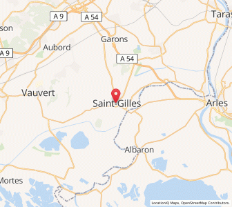 Map of Saint-Gilles, Occitanie