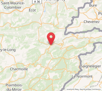Map of Saint-Hippolyte, Bourgogne-Franche-Comté