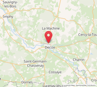 Map of Saint-Léger-des-Vignes, Bourgogne-Franche-Comté