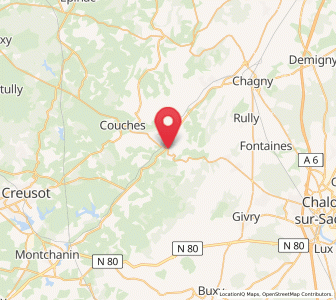 Map of Saint-Léger-sur-Dheune, Bourgogne-Franche-Comté