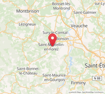 Map of Saint-Marcellin-en-Forez, Auvergne-Rhône-Alpes