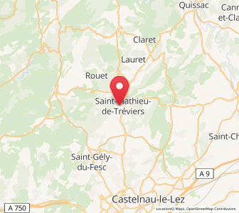 Map of Saint-Mathieu-de-Tréviers, Occitanie