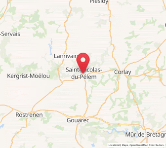 Map of Saint-Nicolas-du-Pélem, Brittany