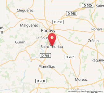 Map of Saint-Thuriau, Brittany
