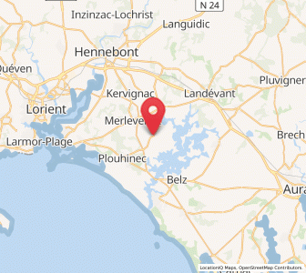 Map of Sainte-Hélène, Brittany